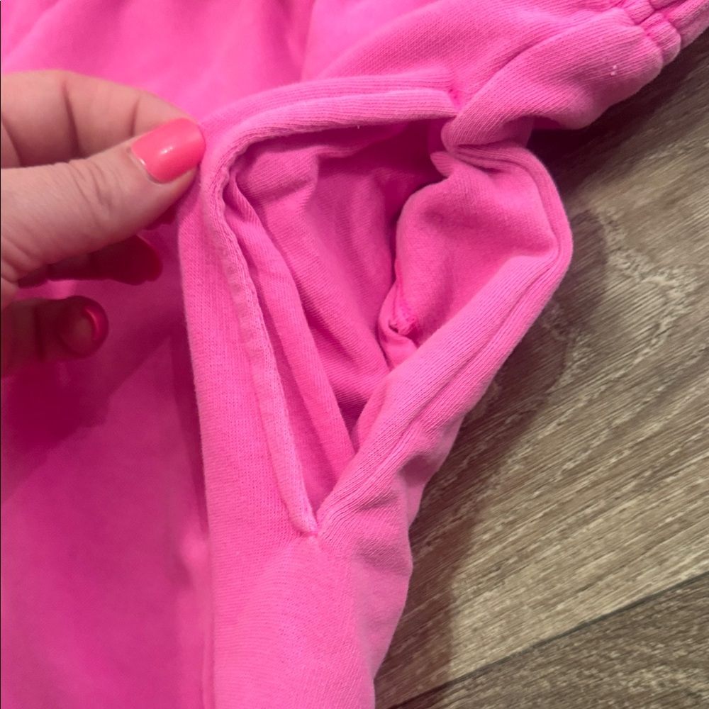 PINK Victoria's Secret Bright Hot Pink women’s Sweatpants with White Side Logo - Picture 3 of 6